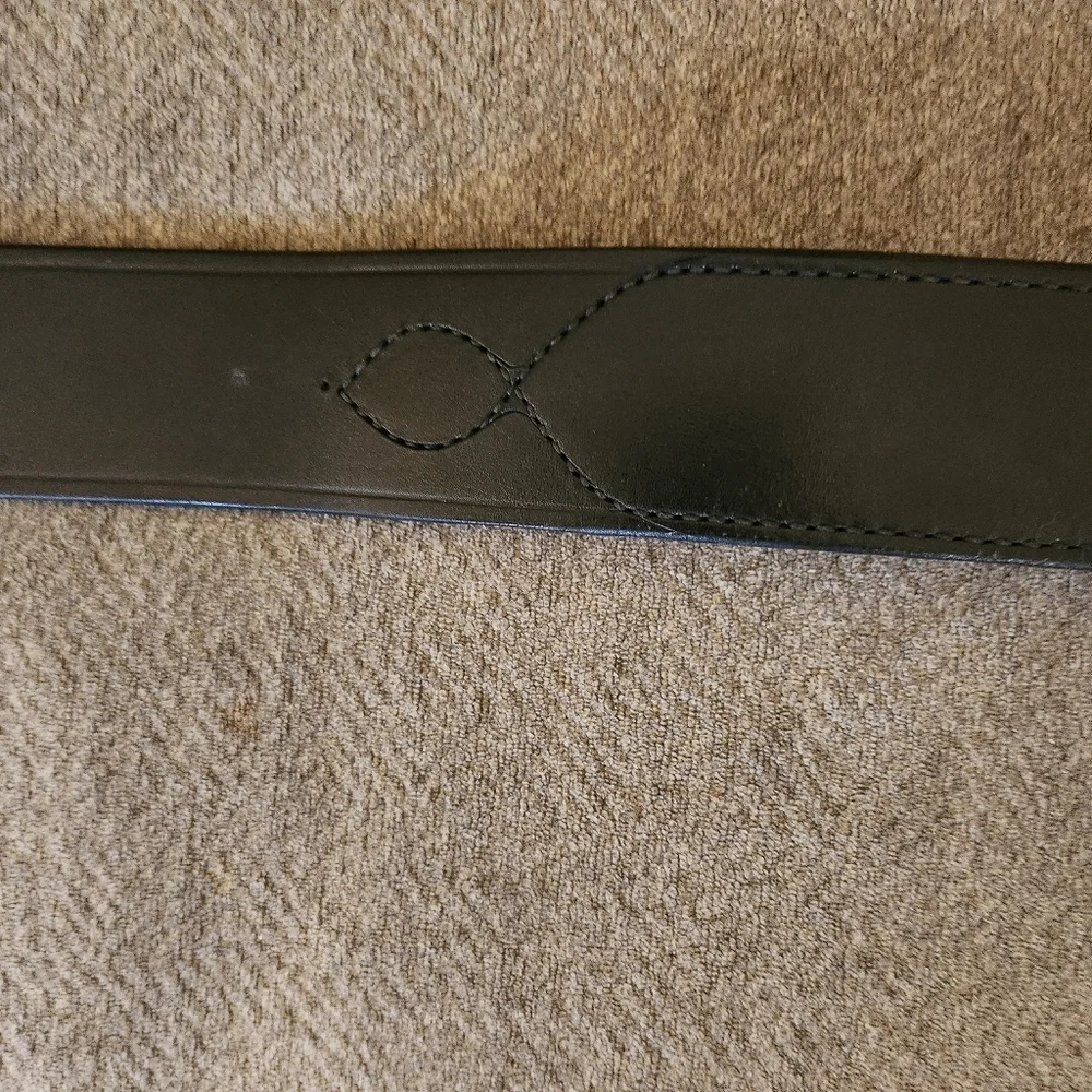 Bucheimer leather Classic Black Leather Men's Belt 38